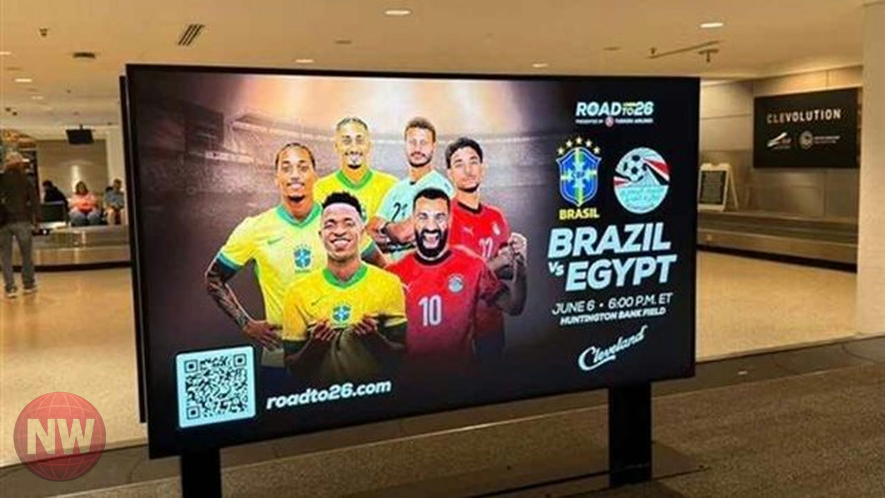 خطأ في ملصق مباراة مصر والبرازيل يثير الجدل قبل كأس العالم