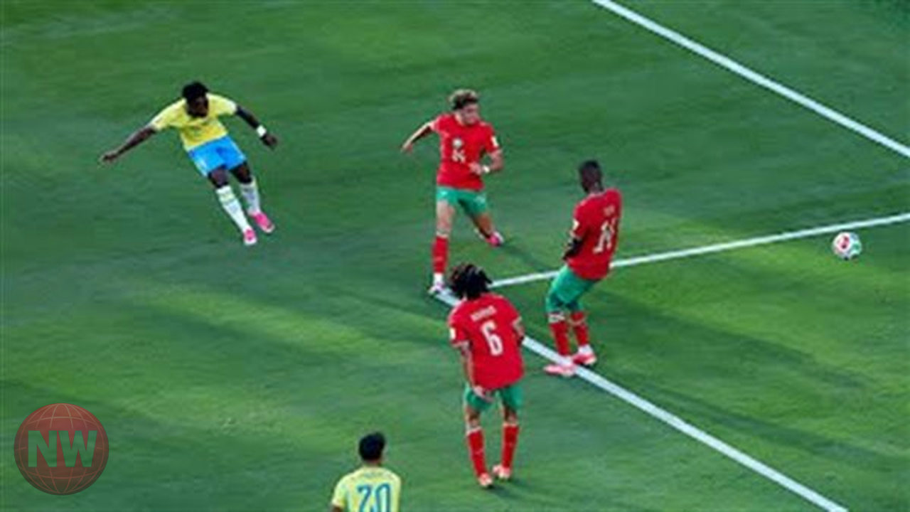 المغرب يتقدم على البرازيل بهدف صيباري قبل أن يعادل فينيسيوس