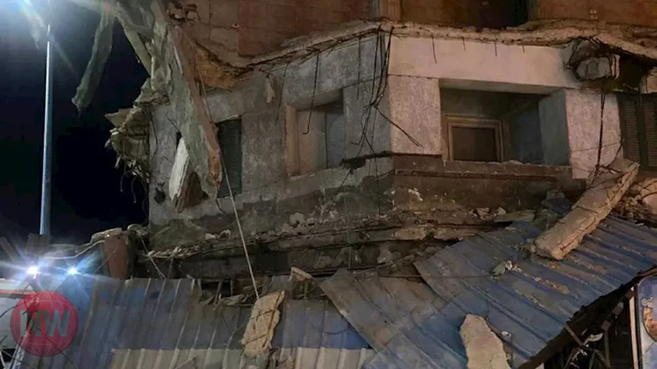انهيار عقار سكني مكون من 4 طوابق بمدينة زفتى