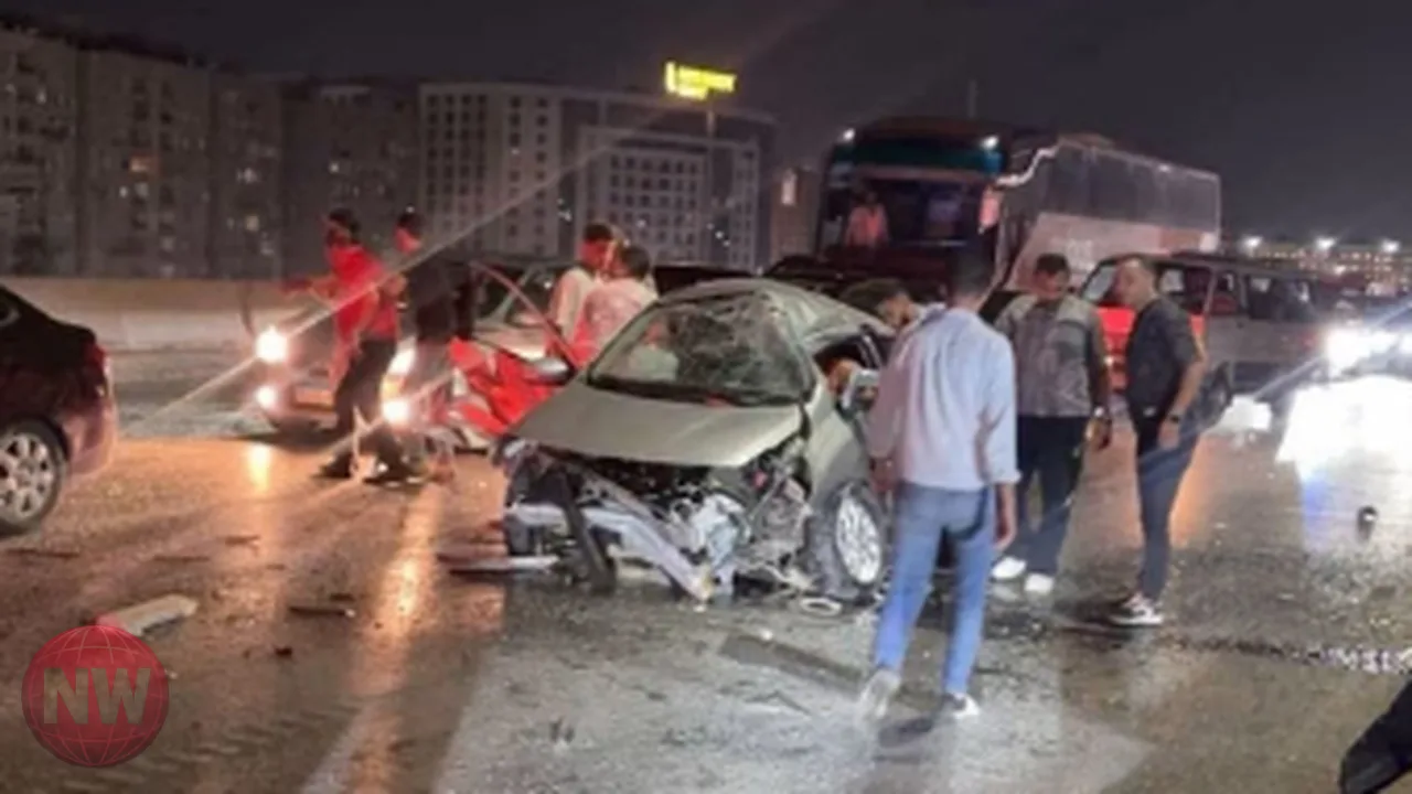 تصادم عدة سيارات أعلى محور حسب الله الكفراوي بزهراء المعادي
