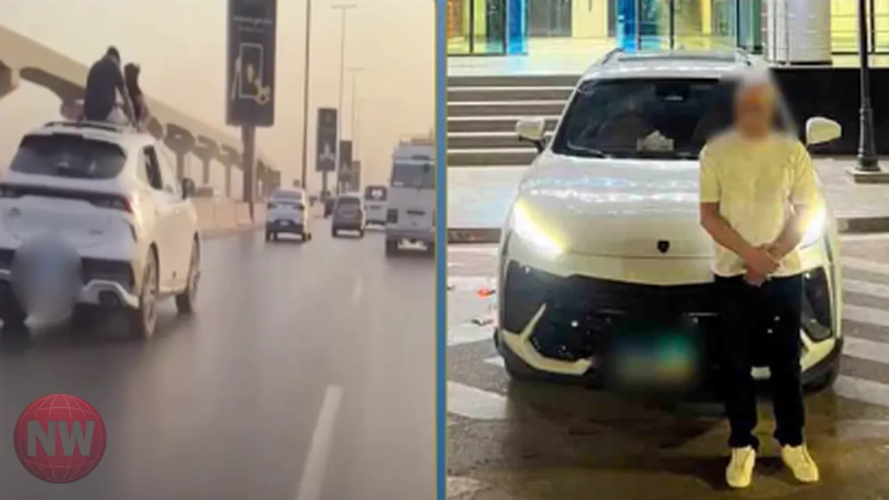 ضبط قائد سيارة عرض حياة أطفاله للخطر في الجيزة