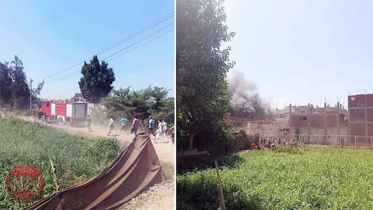حريق يلتهم طابقاً بمصنع مراتب في محافظة المنوفية